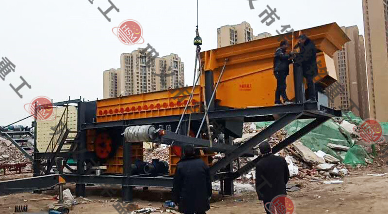建筑垃圾移動(dòng)破碎站用戶(hù)現(xiàn)場(chǎng)